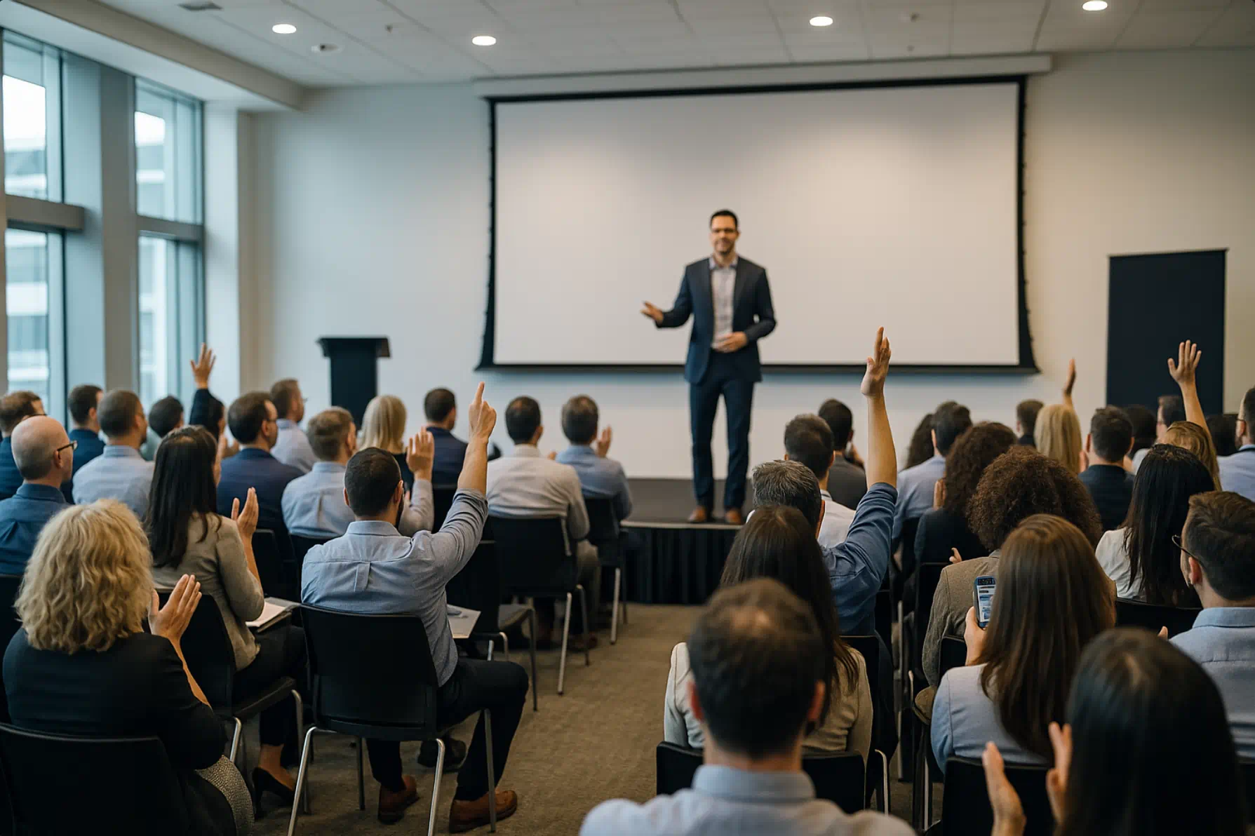 Publikum mieten für Vorträge & Seminare: Aufmerksame Teilnehmer, Fragen, Notizen und Applaus – wir schaffen die perfekte Atmosphäre für Speaker & Coaches. Publikum mieten für Vorträge & Seminare: Aufmerksame Teilnehmer, Fragen, Notizen und Applaus – wir schaffen die perfekte Atmosphäre für Speaker & Coaches.